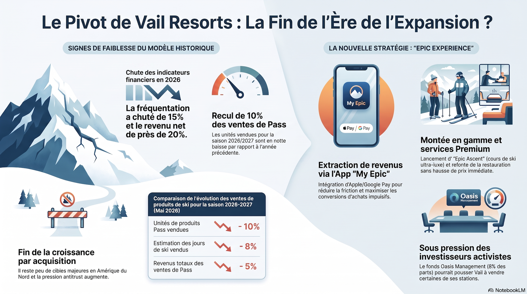 Vail Resorts Colorado : le leader mondial du ski tente de pivoter vers un modèle de conversion client pour surmonter une phase de maturité difficile