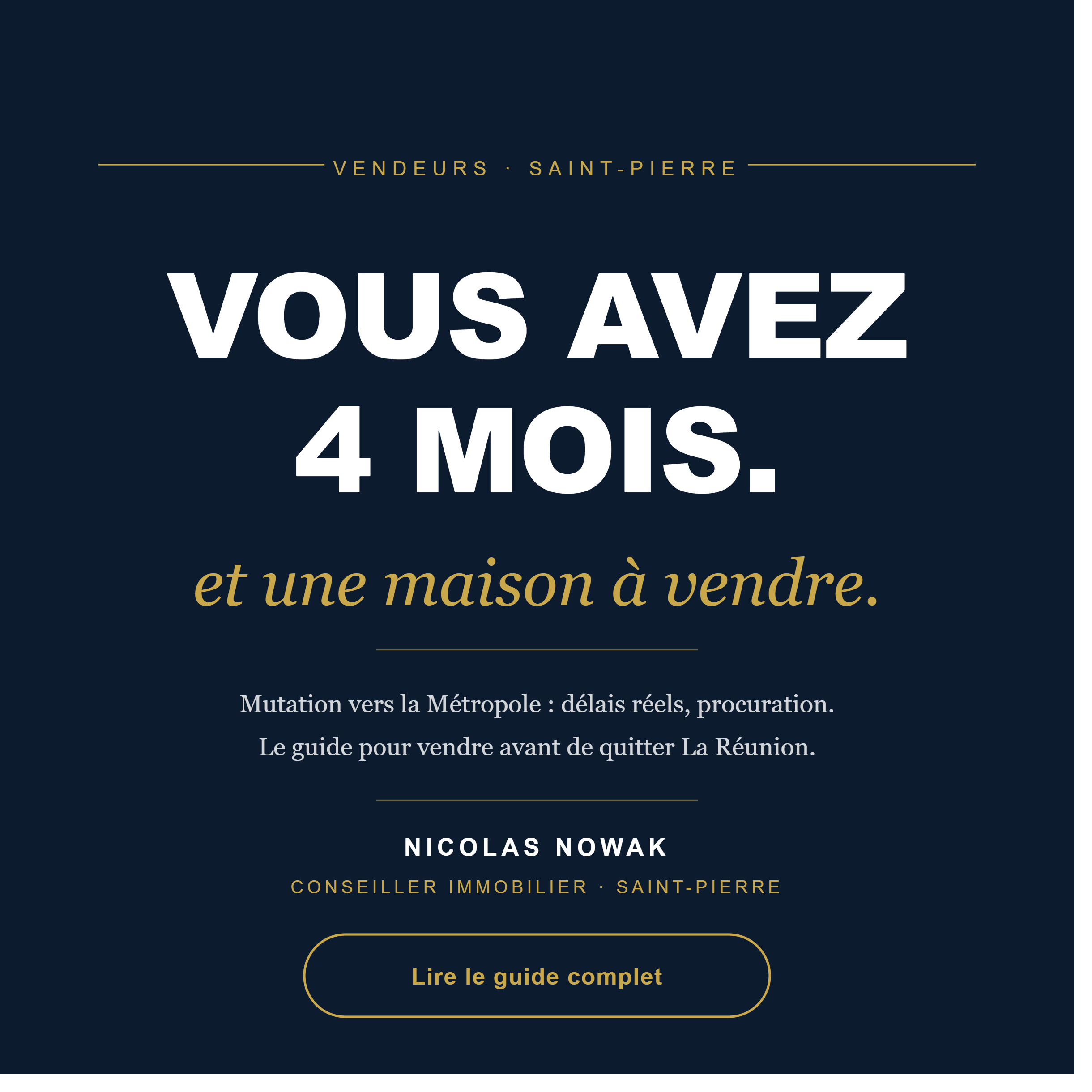Mutation professionnelle : comment vendre sa maison à Saint-Pierre avant de partir ?